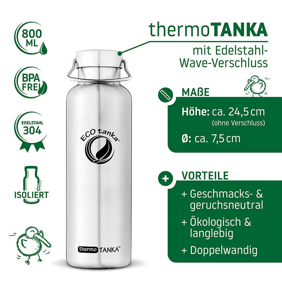 ECOtanka-thermoTANKA-800ml-isolierende-doppelwandige-Edelstahl-Thermo-Trinkflasche-silber-mit-Wave-Edelstahl-Flachverschluss-mit-Tragegriff  Alternativen Text bearbeiten